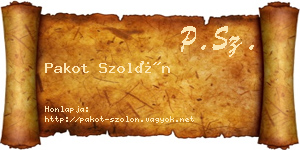 Pakot Szolón névjegykártya